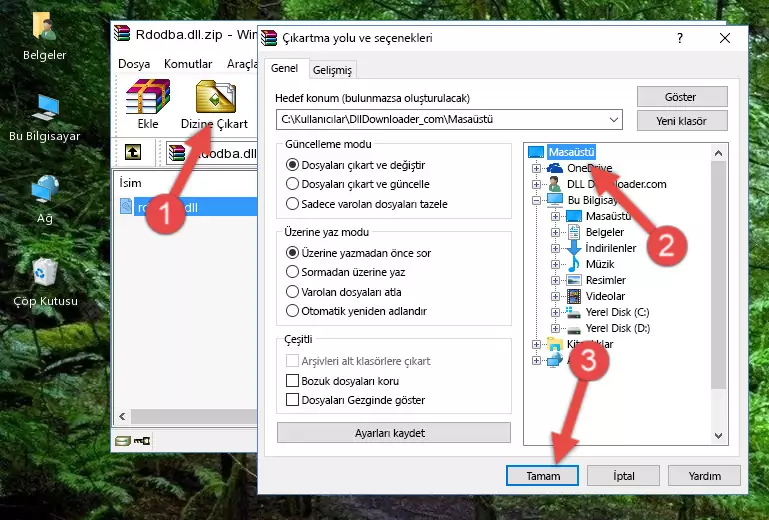 Rdodba.dll dosyasını Windows/System32 dizinine yapıştırma