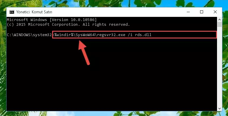 Rds.dll kütüphanesinin bozuk kaydını Windows Kayıt Defterinden kaldırma (64 Bit için)
