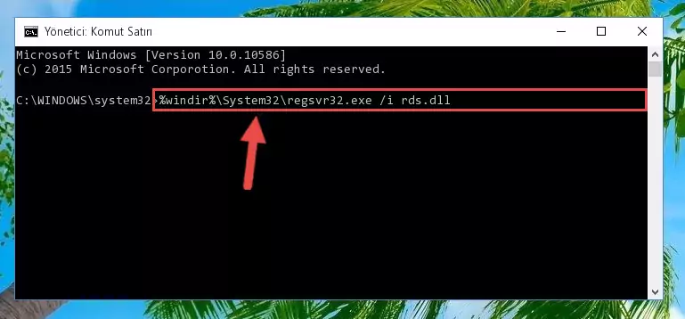 Rds.dll kütüphanesinin Windows Kayıt Defterindeki sorunlu kaydını silme