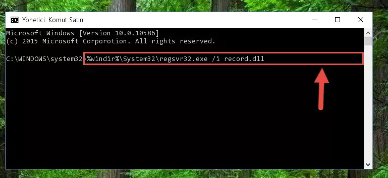 Record.dll kütüphanesinin Windows Kayıt Defterindeki sorunlu kaydını silme