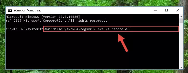 Record.dll kütüphanesinin bozuk kaydını Kayıt Defterinden kaldırma (64 Bit için)