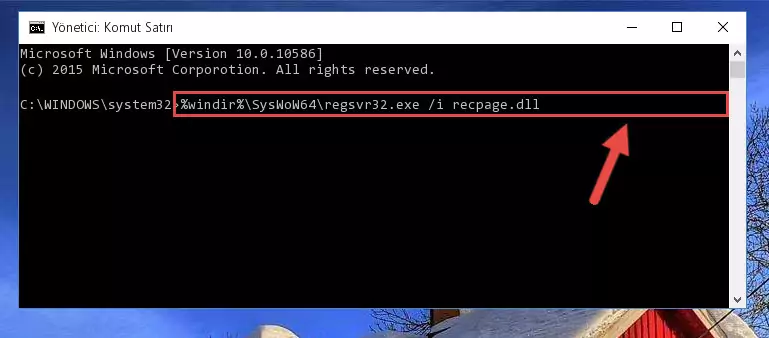 Recpage.dll dosyasının sorunlu kaydını Regedit'den kaldırma (64 Bit için)