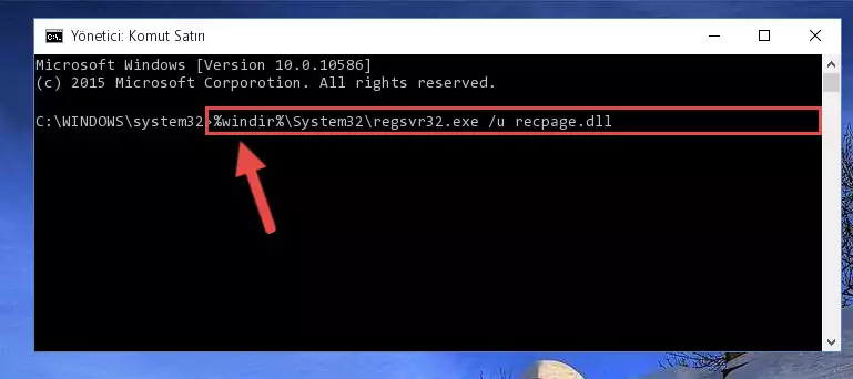 Recpage.dll dosyası için Windows Kayıt Defterinde yeni kayıt oluşturma
