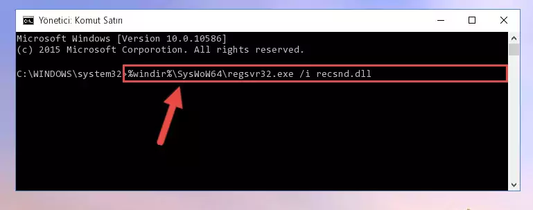 Recsnd.dll dosyasının bozuk kaydını Windows Kayıt Defterinden kaldırma (64 Bit için)