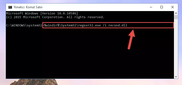 Recsnd.dll dosyasının Windows Kayıt Defteri üzerindeki sorunlu kaydını temizleme