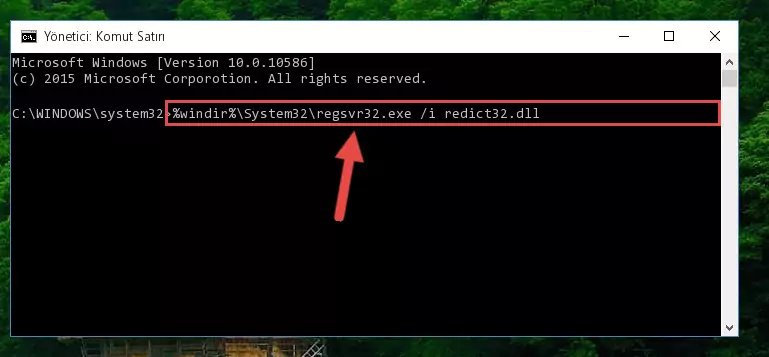 Redict32.dll kütüphanesini sisteme tekrar kaydetme (64 Bit için)