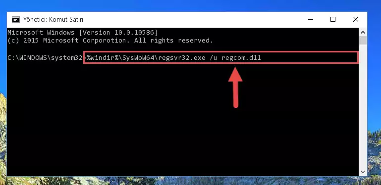 Regcom.dll dosyası için Windows Kayıt Defterinde yeni kayıt oluşturma