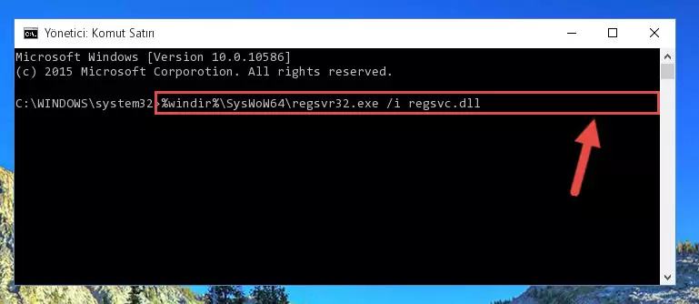 Regsvc.dll kütüphanesinin bozuk kaydını Windows Kayıt Defterinden kaldırma (64 Bit için)
