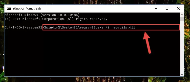 Regutils.dll kütüphanesini sisteme tekrar kaydetme (64 Bit için)
