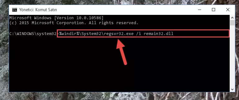 Remain32.dll dosyasını sisteme tekrar kaydetme (64 Bit için)