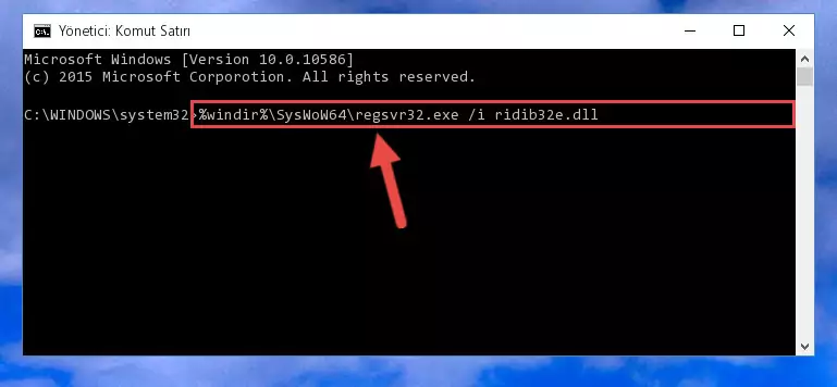 Ridib32e.dll kütüphanesinin hasarlı kaydını sistemden kaldırma (64 Bit için)