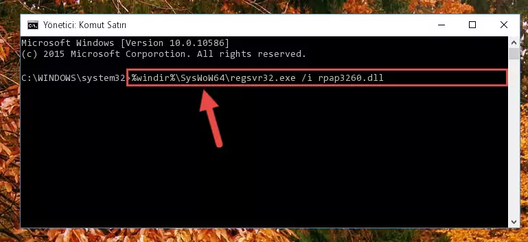 Rpap3260.dll dosyasının kaydını sistemden kaldırma