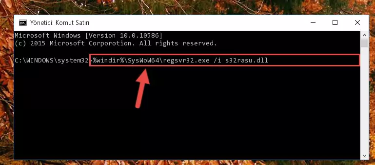 S32rasu.dll dosyasının kaydını sistemden kaldırma