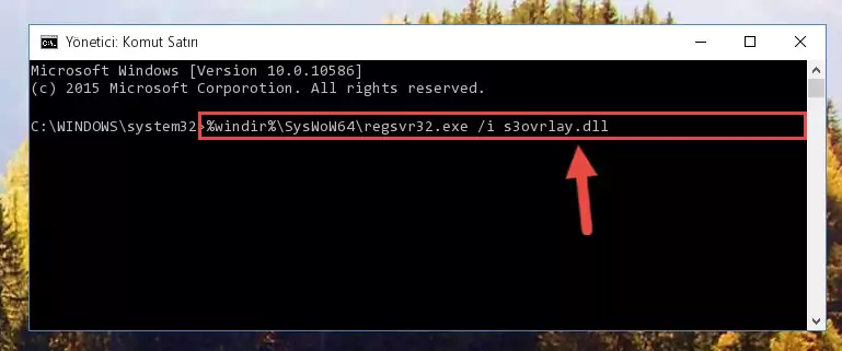 S3ovrlay.dll kütüphanesinin kaydını sistemden kaldırma