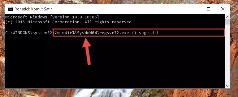 Sage.dll dosyasının Windows Kayıt Defterindeki sorunlu kaydını silme
