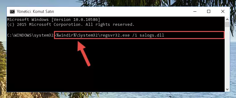 Salogs.dll dosyasının Windows Kayıt Defterindeki sorunlu kaydını silme