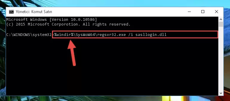 Sasllogin.dll dosyasının hasarlı kaydını sistemden kaldırma (64 Bit için)