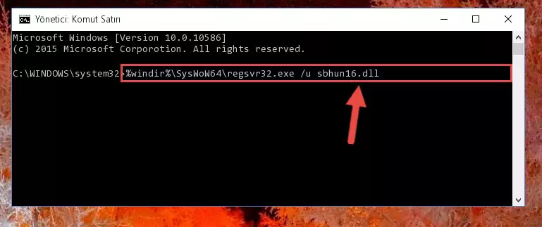 Sbhun16.dll kütüphanesi için Regedit (Windows Kayıt Defteri) üzerinde temiz kayıt oluşturma