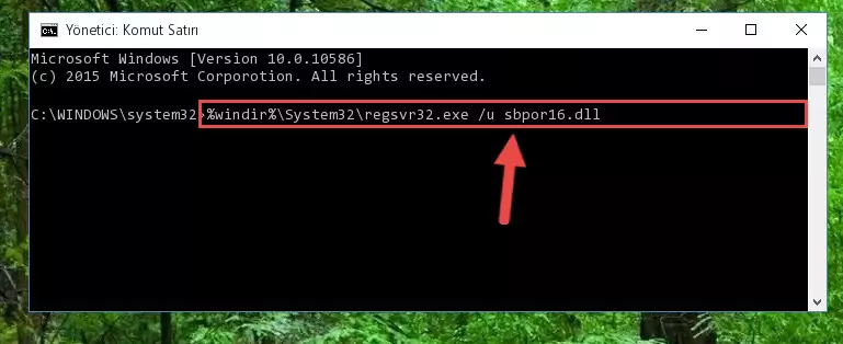 Sbpor16.dll dosyası için Windows Kayıt Defterinde yeni kayıt oluşturma