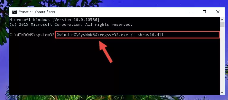 Sbrus16.dll kütüphanesinin bozuk kaydını Windows Kayıt Defterinden kaldırma (64 Bit için)