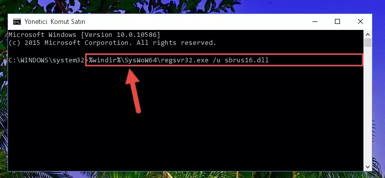 Sbrus16.dll kütüphanesini sisteme tekrar kaydetme (64 Bit için)