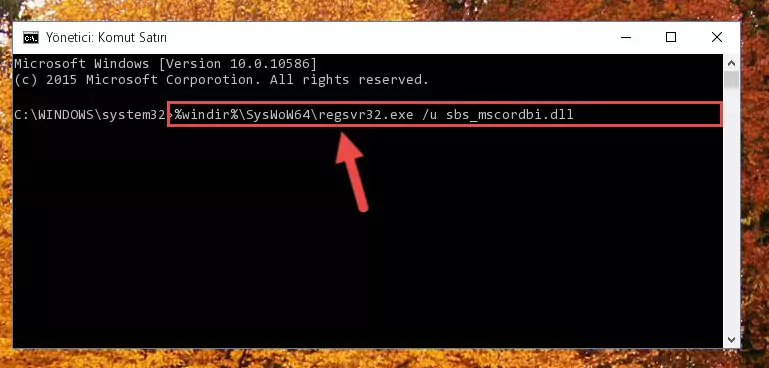 Sbs_mscordbi.dll dosyasını sisteme tekrar kaydetme (64 Bit için)