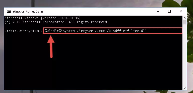 Sdffirtfilter.dll dosyası için Regedit (Windows Kayıt Defteri) üzerinde temiz kayıt oluşturma