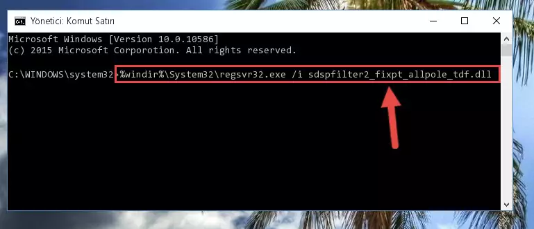 Sdspfilter2_fixpt_allpole_tdf.dll kütüphanesini sisteme tekrar kaydetme (64 Bit için)