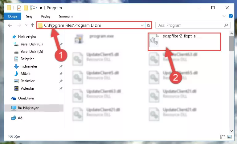 Sdspfilter2_fixpt_allpole_tdf.dll kütüphanesinin bozuk kaydını Kayıt Defterinden kaldırma (64 Bit için)