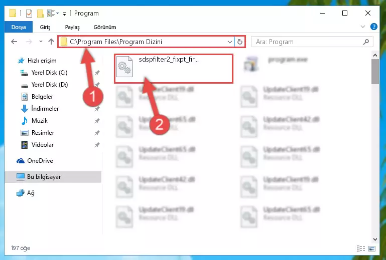 Sdspfilter2_fixpt_fir_df.dll dosyasının hasarlı kaydını sistemden kaldırma (64 Bit için)