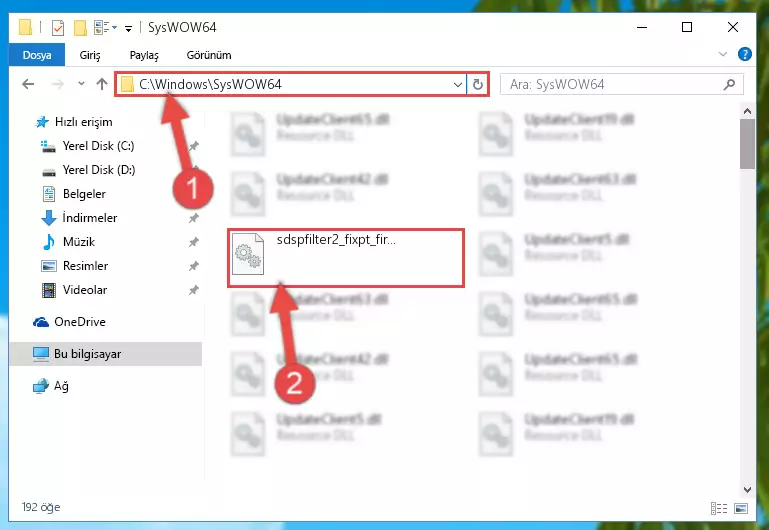 Sdspfilter2_fixpt_fir_df.dll dosyasını Windows/sysWOW64 dizinine yapıştırma
