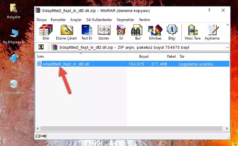Uygulama ana klasörüne Sdspfilter2_fixpt_iir_df2.dll kütüphanesini kopyalama.