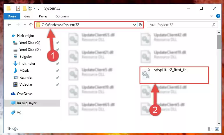 Sdspfilter2_fixpt_iir_df2.dll kütüphanesini Windows/sysWOW64 klasörüne kopyalama