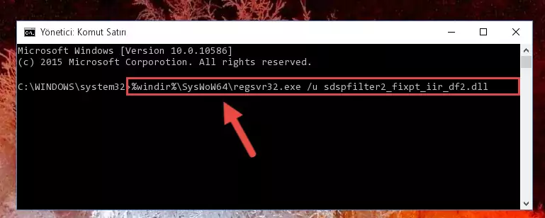 Sdspfilter2_fixpt_iir_df2.dll kütüphanesini sisteme tekrar kaydetme (64 Bit için)