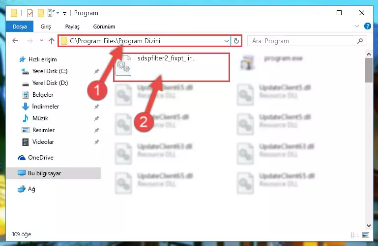 Sdspfilter2_fixpt_iir_df2t.dll dosyasının bozuk kaydını Kayıt Defterinden kaldırma (64 Bit için)