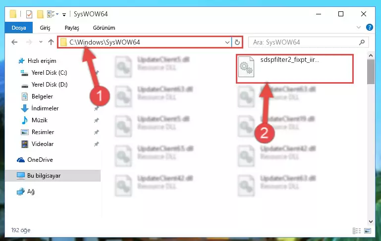 Sdspfilter2_fixpt_iir_df2t.dll dosyasını Windows/sysWOW64 dizinine kopyalama