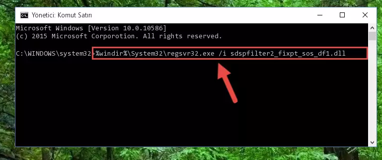 Sdspfilter2_fixpt_sos_df1.dll dosyasının Windows Kayıt Defterindeki sorunlu kaydını silme