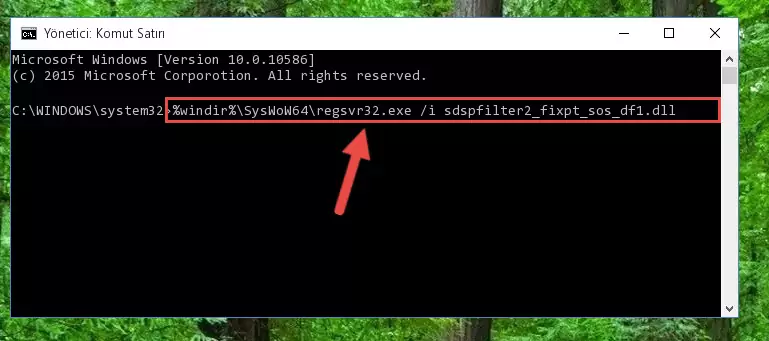 Sdspfilter2_fixpt_sos_df1.dll dosyasının bozuk kaydını Windows Kayıt Defterinden kaldırma (64 Bit için)