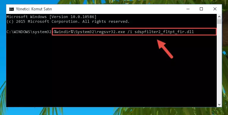 Sdspfilter2_fltpt_fir.dll kütüphanesini sisteme tekrar kaydetme (64 Bit için)