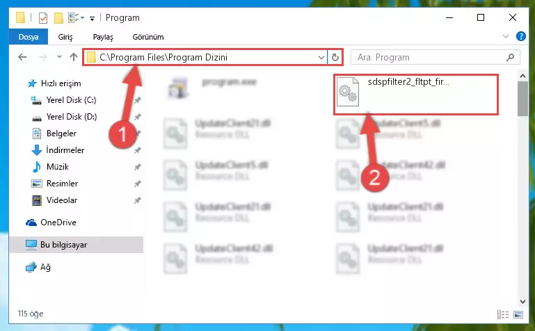 Sdspfilter2_fltpt_fir.dll kütüphanesinin hasarlı kaydını sistemden kaldırma (64 Bit için)