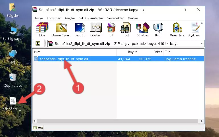 Uygulama ana klasörüne Sdspfilter2_fltpt_fir_df_sym.dll dosyasını yapıştırma