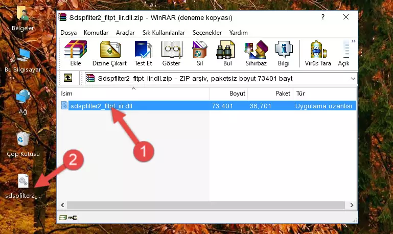 Program kurulum dizinine Sdspfilter2_fltpt_iir.dll dosyasını kopyalama.