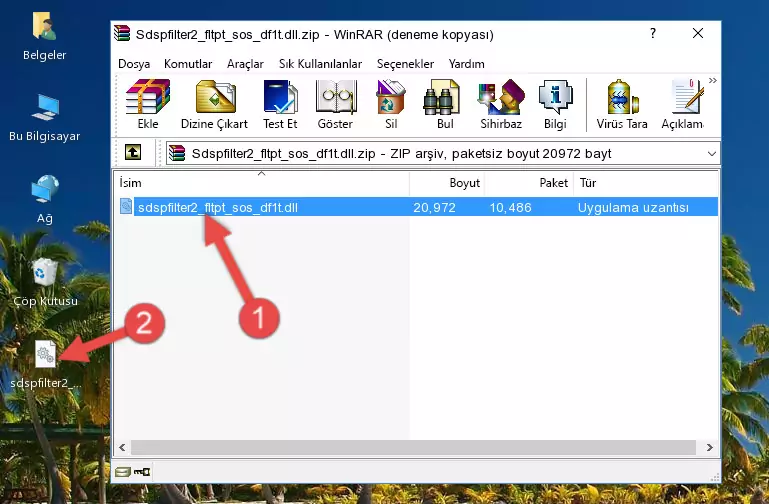 Uygulama ana klasörüne Sdspfilter2_fltpt_sos_df1t.dll kütüphanesini kopyalama.