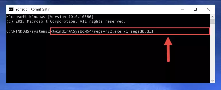 Segsdk.dll dosyasının Windows Kayıt Defterindeki sorunlu kaydını silme