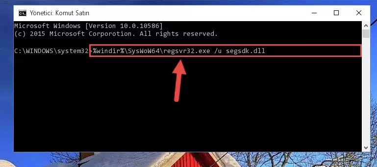 Segsdk.dll dosyası için Windows Kayıt Defterinde yeni kayıt oluşturma
