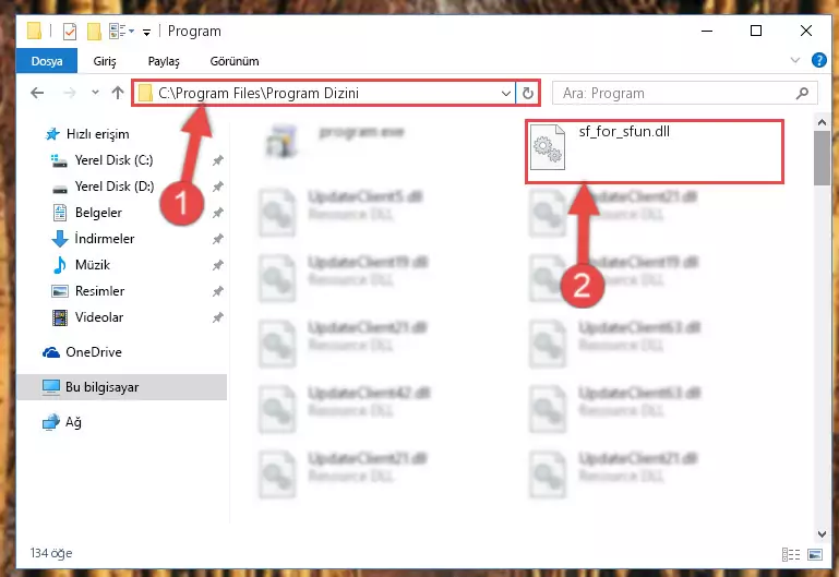 Sf_for_sfun.dll kütüphanesinin bozuk kaydını Windows Kayıt Defterinden kaldırma (64 Bit için)