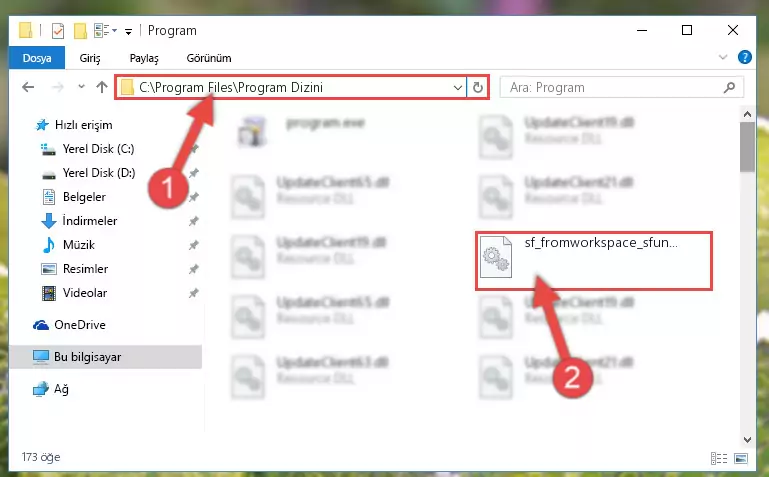 Sf_fromworkspace_sfun.dll kütüphanesinin bozuk kaydını Windows Kayıt Defterinden kaldırma (64 Bit için)