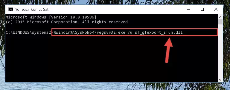 Sf_gfexport_sfun.dll kütüphanesi için temiz kayıt yaratma (64 Bit için)