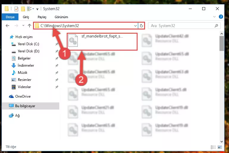 Sf_mandelbrot_fixpt_sfun.dll kütüphanesini Windows/System32 klasörüne kopyalama