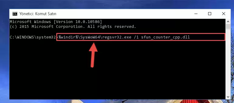 Sfun_counter_cpp.dll kütüphanesinin kaydını sistemden kaldırma